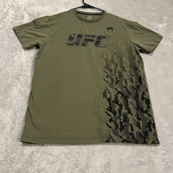 Venum UFC Shirt Mens Large Green Training Gym MMA Tee Short Sleeve Performance - Picture 1 of 5